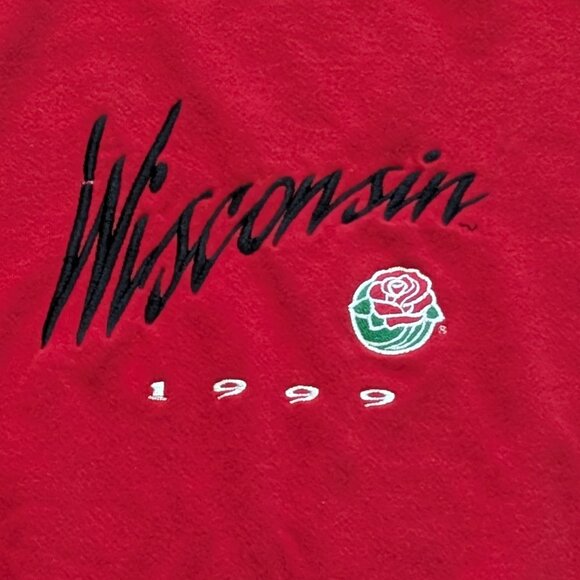 1999 Wisconsin Badgers Rose Bowl Embroidered Lee Sport Crewneck Made in USA Sz L - Picture 2 of 4